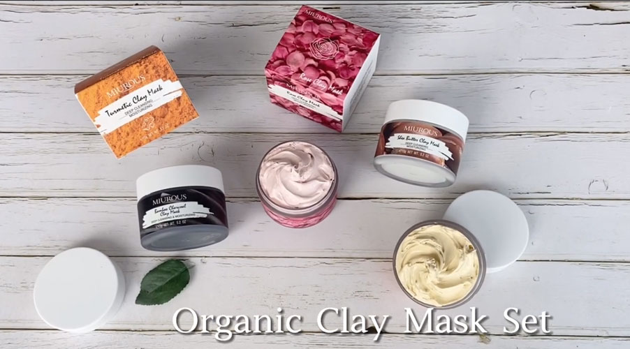 BAWEI Vegan Natural Clay Mask Set with Four Colors