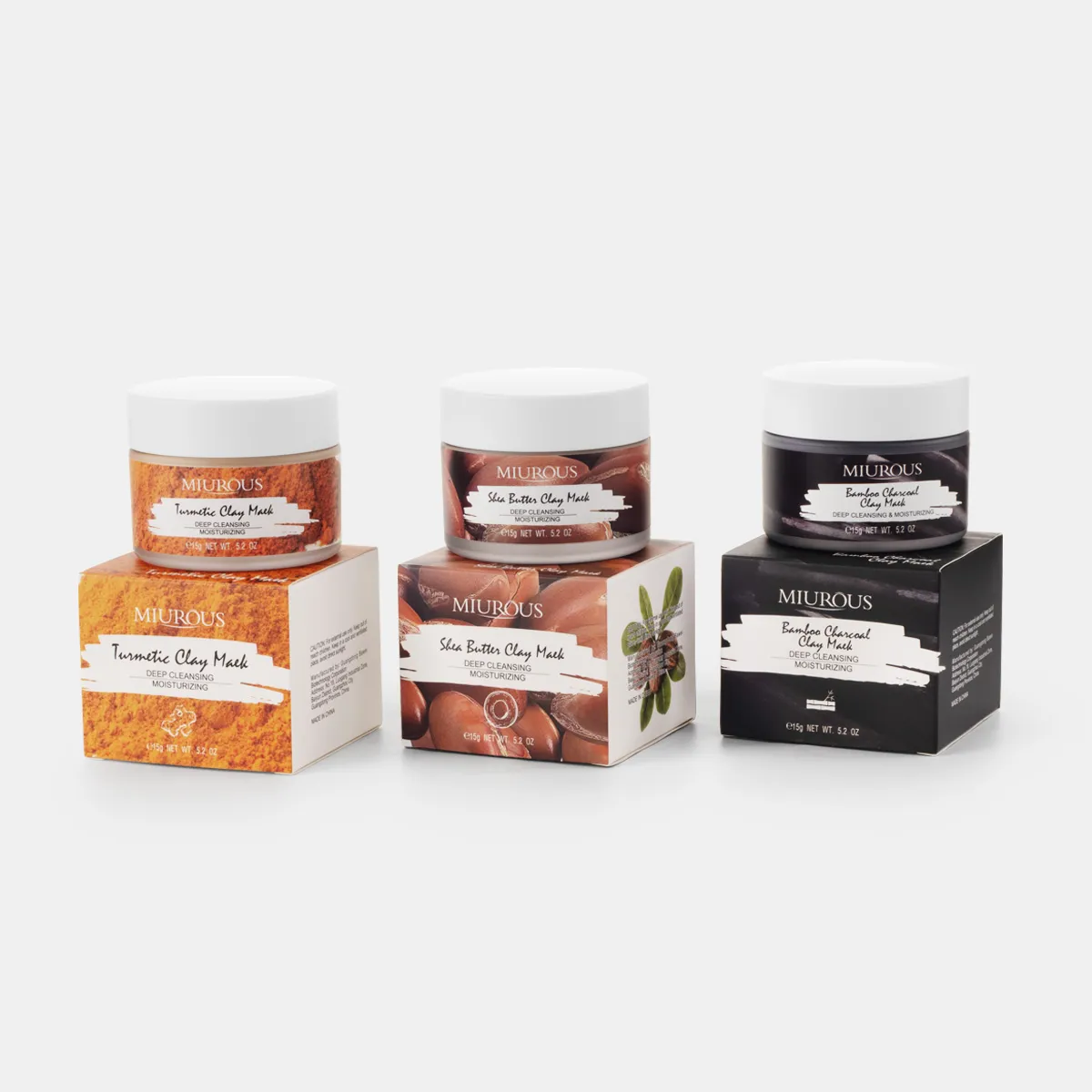 BAWEI Vegan Natural Clay Mask Set with Four Colors